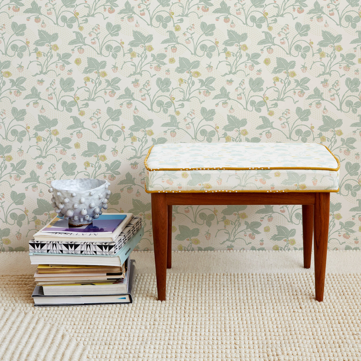 Strawberries Fabric | Sage