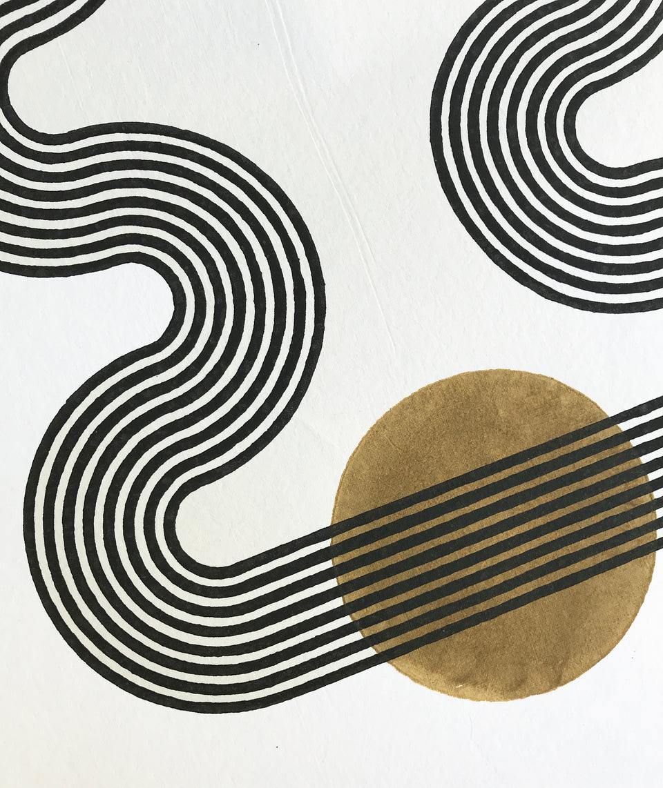 Lagoon | Ochre | Woodblock Print