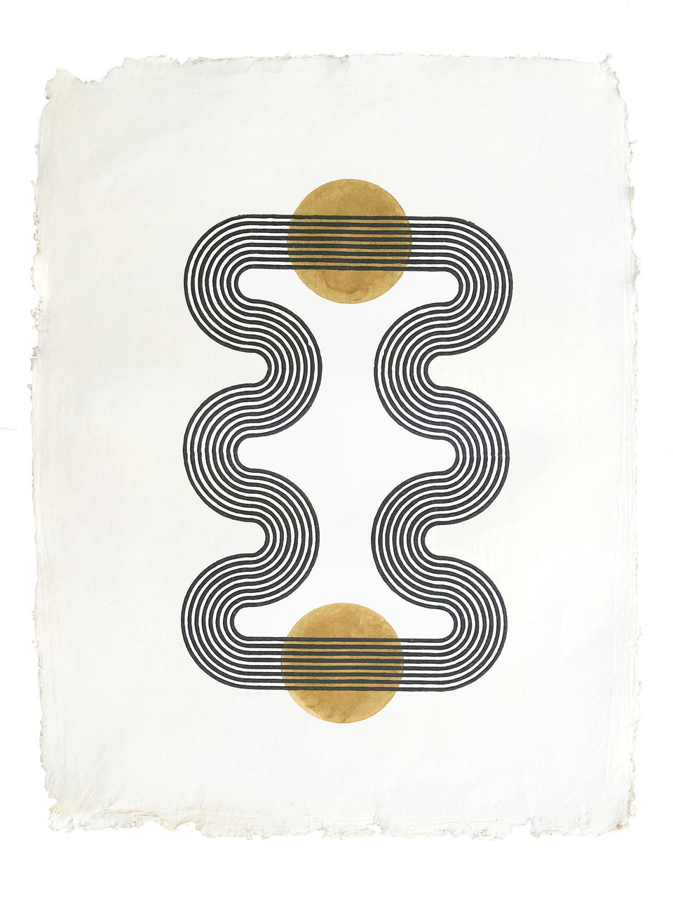 Lagoon | Ochre | Woodblock Print